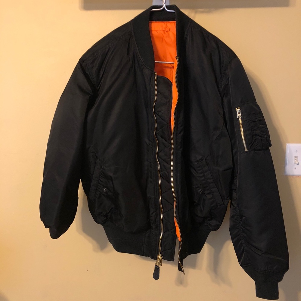 Black ALPHA INDUSTRIES MA-1 FLIGHT JACKET